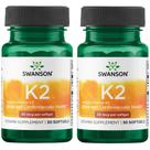 Suplemento de vitamina K2 natural Swanson (menaquinona-7) 50 mcg 30 cápsulas gelatinosas x 2