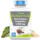 Suplemento de vitaminas Psyllium Husk em cápsulas 1700 mg 250 Suplemento de vitaminas Psyllium Husk em cápsulas 1700 mg 250