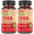Suplemento de vitaminas veganas DEVA, óleo de semente de chia, 90 cápsulas x2