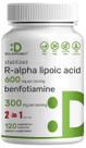 Suplemento DEAL - Ácido Alfa Lipóico 600mg + Benfotiamina 300mg (120 Cápsulas Vegetais)