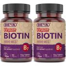 Suplemento DEVA Biotina Vegana 6000 mcg Vitamina B7 90 Tabletas
