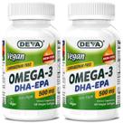 Suplemento DEVA Vegan Omega-3 DHA EPA 500mg 60 cápsulas gelatinosas x2