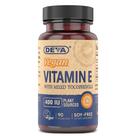 Suplemento Deva: Vitaminas veganas, vitamina E natural, 400 UI, 90 cápsulas
