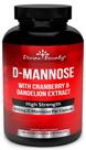 Suplemento Divine Bounty D-Mannose 600 mg com cranberry 120 cápsulas