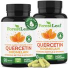 Suplemento ForestLeaf Quercetina 500 mg com bromelaína 180 cápsulas