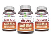 Suplemento Fórmulas Asombrosas Ácido Fólico 800 mcg 240 Cápsulas