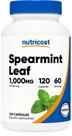 Suplemento Herbal Nutricost Hoja de Menta Verde 1000mg 120 Cápsulas