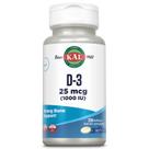 Suplemento KAL de vitamina D3 1000 UI de cápsulas gelatinosas 200 porções