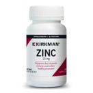 Suplemento Kirkman Zinc 20 mg 250 cápsulas de suporte imunológico