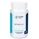 Suplemento Klaire Labs Betaína HCl 648mg - 100 Cápsulas