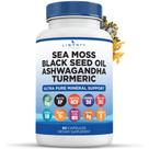 Suplemento Liberty Lifestyle Sea Moss 3000 mg de óleo de semente preta