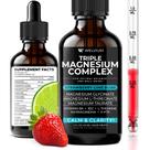 Suplemento líquido WELVIUM Triple Magnesium 60 ml de morango e limão