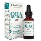 Suplemento Live Wise Naturals em gotas líquidas de DHA Omega 3