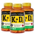 Suplemento Mason Natural Vitamin K2 100mcg + D3 1000IU 100 comprimidos (pacote com 3)