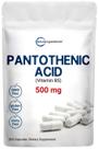 Suplemento: microingredientes: ácido pantotênico, vitamina B5, 500 mg, 365 cápsulas