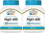 Suplemento mineral 21st Century MgO 400 mg, 90 comprimidos x2