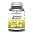 Suplemento mineral Amazing Nutrition, picolinato de cromo, 1000 mcg, 360 comprimidos