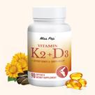 Suplemento Miss Pep Vitamina D3 K2 5000IU 100mcg 90 cápsulas gelatinosas