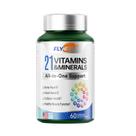 Suplemento multivitamínico Flynew 21 em 1 para mulheres e homens 60 cápsulas