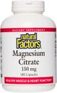 Suplemento Natural Factors Citrato de Magnésio 150 mg 180 cápsulas