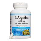 Suplemento Natural Factors L-Arginina 500mg 180 cápsulas