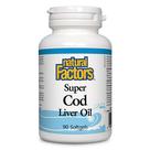 Suplemento Natural Factors Óleo de fígado de bacalhau 90 cápsulas