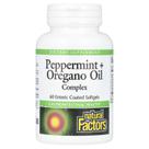 Suplemento Natural Factors Óleo de Hortelã e Orégano 60 Cápsulas Gelatinosas