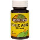 Suplemento Nature's Blend Ácido Fólico 1000mcg 100 comprimidos