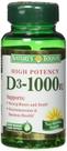 Suplemento Nature's Bounty de Vitamina D3 1000 UI 120 Cápsulas Gelatinosas