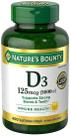 Suplemento Nature's Bounty Immune Health Vitamina D3 5000IU