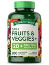 Suplemento Nature's Truth de frutas e vegetais 200 cápsulas