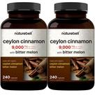 Suplemento NatureBell Ceylon Canela 9000 mg com melão amargo