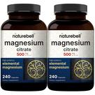 Suplemento NatureBell Citrato de Magnésio 500mg - 480 Cápsulas