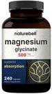 Suplemento NatureBell Glicinato de Magnésio 500 mg 240 cápsulas