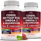 Suplemento New Age CoQ10 200 mg de fermento vermelho de arroz 3000 mg Suplemento New Age CoQ10 200 mg de fermento vermelho de arroz 3000 mg