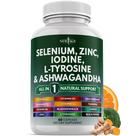 Suplemento New Age Thyroid Support com selênio, zinco e iodo
