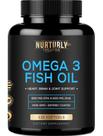 Suplemento NURTURLY Óleo de peixe Omega 3 2000 mg com 800 mg de EPA 600 mg de DHA Suplemento NURTURLY Óleo de peixe Omega 3 2000 mg com 800 mg de EPA 600 mg de DHA