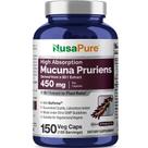 Suplemento NusaPure Mucuna Pruriens 450 mg 150 Cápsulas Vegetais