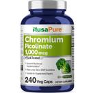 Suplemento NuSaPure Picolinato de Cromo 1000mcg 240 cápsulas