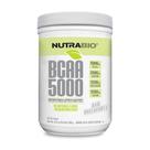Suplemento NutraBio BCAA 5000 em pó para crescimento muscular 60 doses