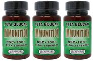 Suplemento nutricional de imunidade científica NSC 100 Extra Strength MG Beta Glucan 10 mg 60 cápsulas (pacote com 3)