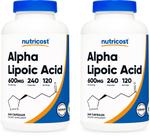 Suplemento Nutricost Ácido Alfa-Lipoico 600 mg 240 cápsulas