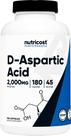 Suplemento Nutricost Ácido D-Aspártico (DAA) 2000 mg 180 cápsulas