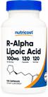 Suplemento Nutricost Ácido R-Alfa Lipóico 100mg - 120 Cápsulas