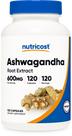 Suplemento Nutricost Ashwagandha Herbal 600 mg 120 cápsulas