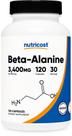 Suplemento Nutricost Beta-Alanina em cápsulas 3400 mg 120 cápsulas