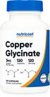 Suplemento Nutricost Cápsulas de Glicinato de Cobre 120 x 3mg