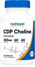 Suplemento Nutricost CDP Colina (Citicolina) 300mg - 60 Cápsulas