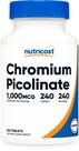 Suplemento Nutricost Chromium 1000mcg 240 comprimidos