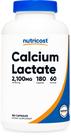 Suplemento Nutricost de lactato de cálcio 2.100 mg 180 cápsulas